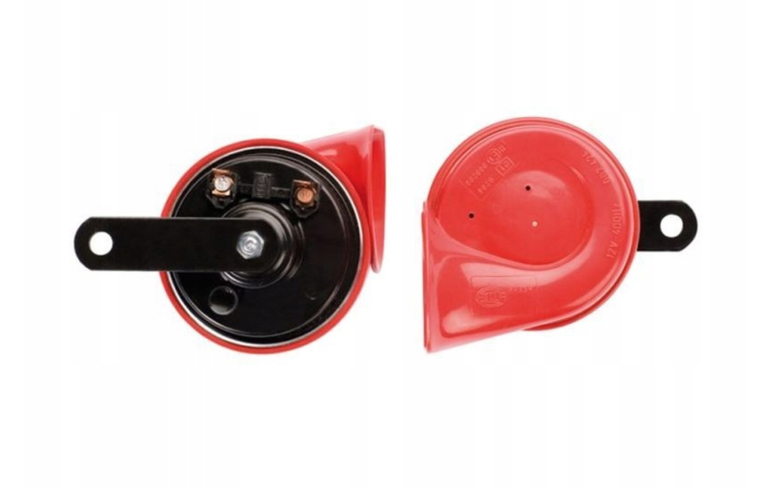 Hella Strong Tone 12Volt Universal Twin Horn Red - Sparezo